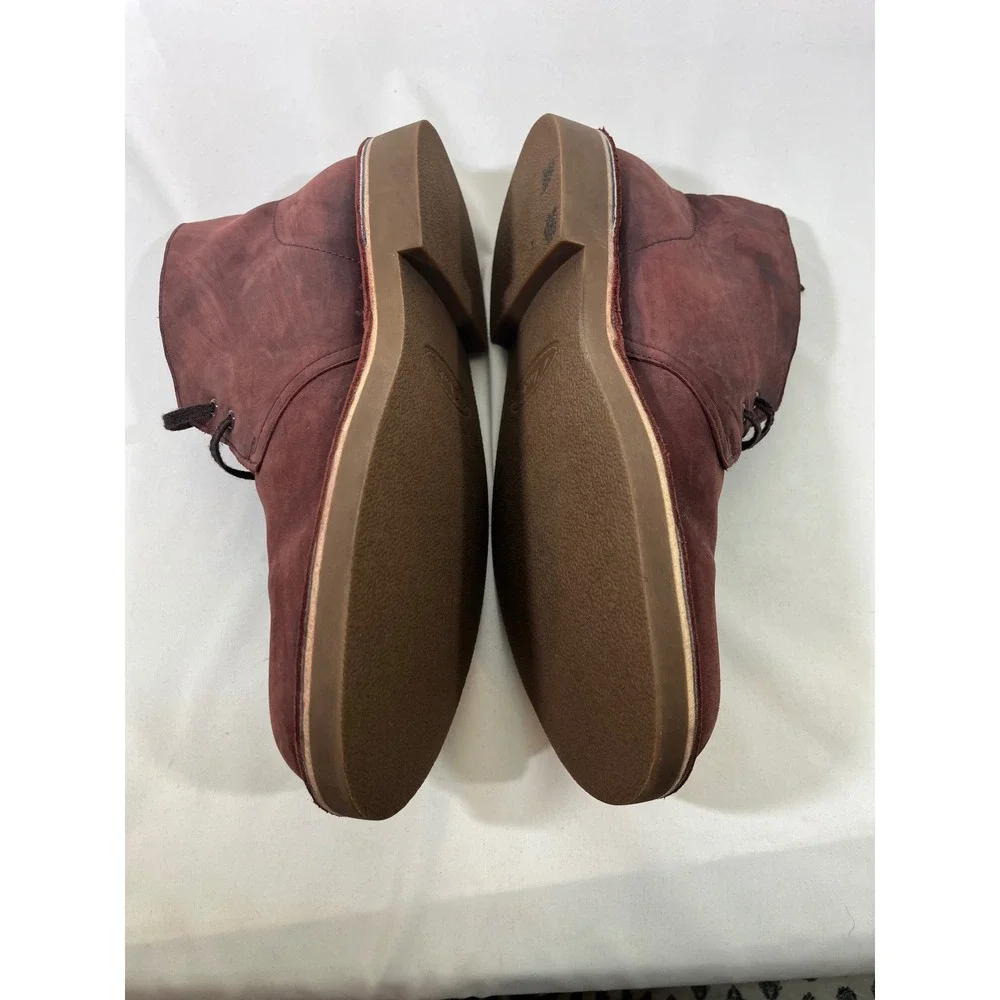 Clarks Desert Ankle Boots Burgundy Suede Chukka Dress Causal Classic Men Sz 10.5